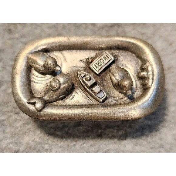 Miniature Pewter MS Dee Duck Earrings Bathtub Jewelry Box 1.5" - Picture 1 of 5